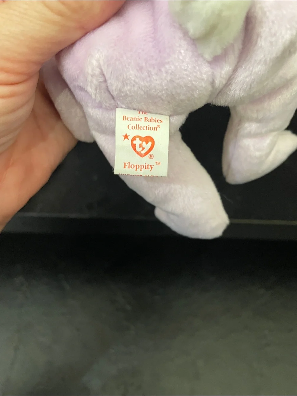 1996 Ty Plush Bunny Pastel Pink & Lavender Hoppity & Floppity Rare